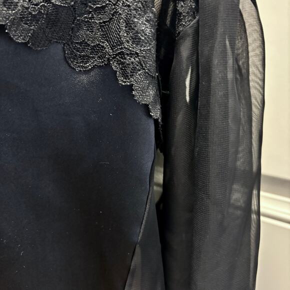 Vintage Intimate Attitudes Beaded Satin Lace Sleep Shirt 1X - Picture 12 of 13